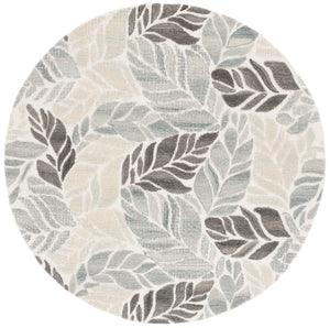Safavieh Msr Elegant Hand-tufted Area Rug With Leaf Pattern - Luxurious Wool And Cotton Blend For Home Décor Ivory ,Grey 85% Wool,15% Cotton Msr3530f-4
