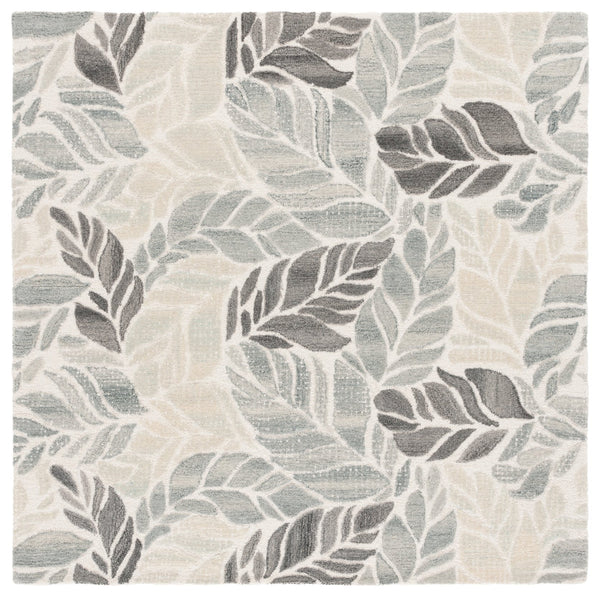 Safavieh Msr Elegant Hand-tufted Area Rug With Leaf Pattern - Luxurious Wool And Cotton Blend For Home Décor Ivory ,Grey 85% Wool,15% Cotton Msr3530f-4