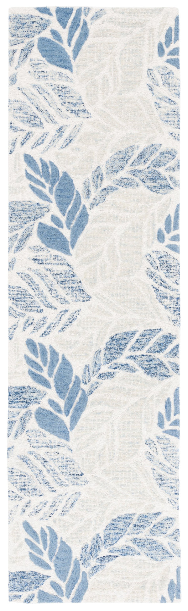 Safavieh Msr Elegant Hand-tufted Area Rug With Leaf Pattern - Luxurious Wool And Cotton Blend For Home Décor Ivory ,Blue 85% Wool,15% Cotton Msr3530m-8