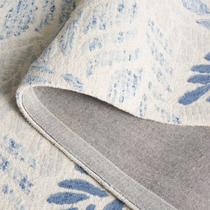 Safavieh Msr Elegant Hand-tufted Area Rug With Leaf Pattern - Luxurious Wool And Cotton Blend For Home Décor Ivory ,Blue 85% Wool,15% Cotton Msr3530m-8