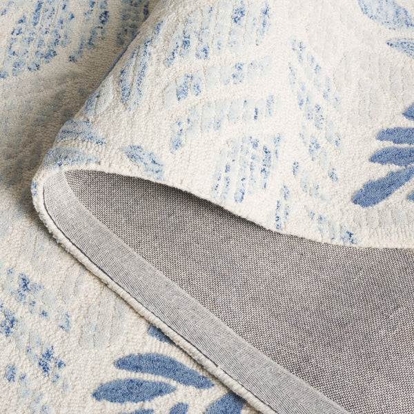 Safavieh Msr Elegant Hand-tufted Area Rug With Leaf Pattern - Luxurious Wool And Cotton Blend For Home Décor Ivory ,Blue 85% Wool,15% Cotton Msr3530m-8