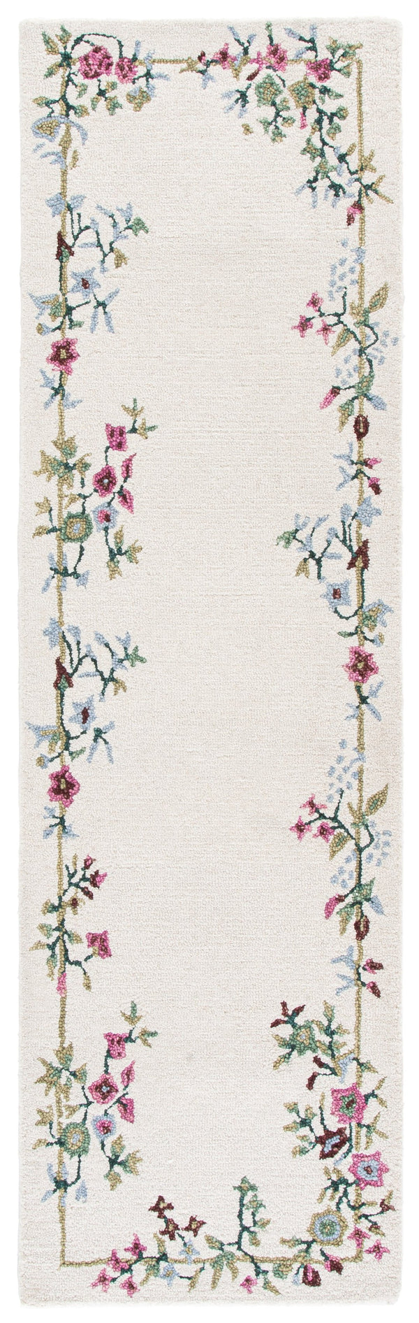 Safavieh Martha Hand‑Tufted Wool Floral Area Rug In Ivory And Pink — Timeless Elegance, Plush Low Pile Comfort 6'-0" x 6'-0" MSR3540F-6SQ