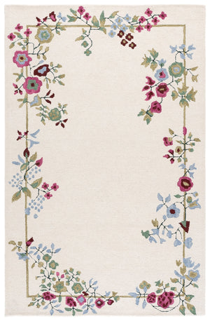 Safavieh Martha Hand-Tufted Wool Area Rug With Subtle Floral Motif In Ivory, Grey & Pink For Cozy Rooms 6'-0" x 9'-0" MSR3540F-6