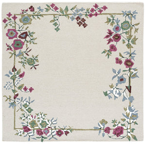 Safavieh Martha Hand-Tufted Wool Floral Rug In Ivory And Pink — Low Pile, Durable Texture For Elegant Rooms 4'-0" x 6'-0" MSR3540F-4