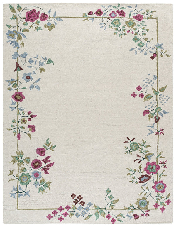 Safavieh Martha Hand-Tufted Wool Runner Rug In Ivory And Pink Floral — Low 1/2" Pile, Durable Elegance For Hallways 2'-3" x 8'-0" MSR3540F-28