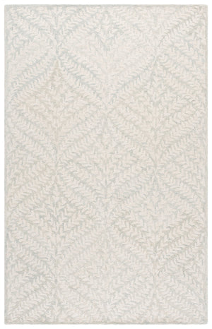 Safavieh Martha Hand-Tufted 8X10 Light Blue Ivory Floral Rug — 80% Wool 20% Cotton, Low-Profile Coastal Elegance MSR3552L-8