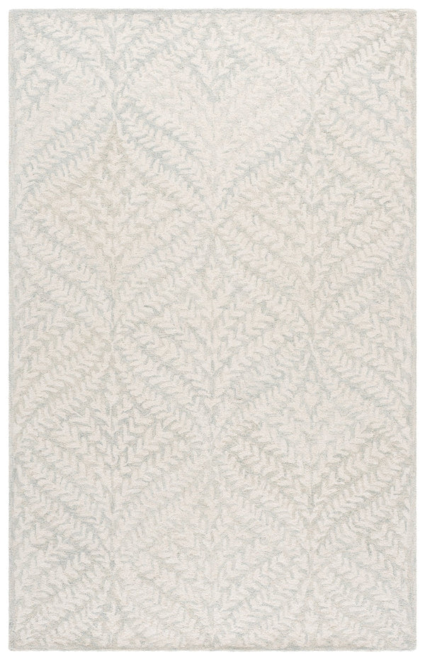 Safavieh Martha Hand-Tufted 8X10 Light Blue Ivory Floral Rug — 80% Wool 20% Cotton, Low-Profile Coastal Elegance MSR3552L-8