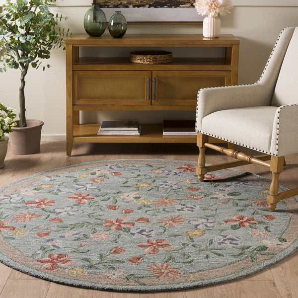 Safavieh Martha Hand-Tufted Wool-Cotton Floral Area Rug In Green And Rust Tones — Artisanal Warmth For Any Room 3'-0" x 5'-0" MSR3854Y-3