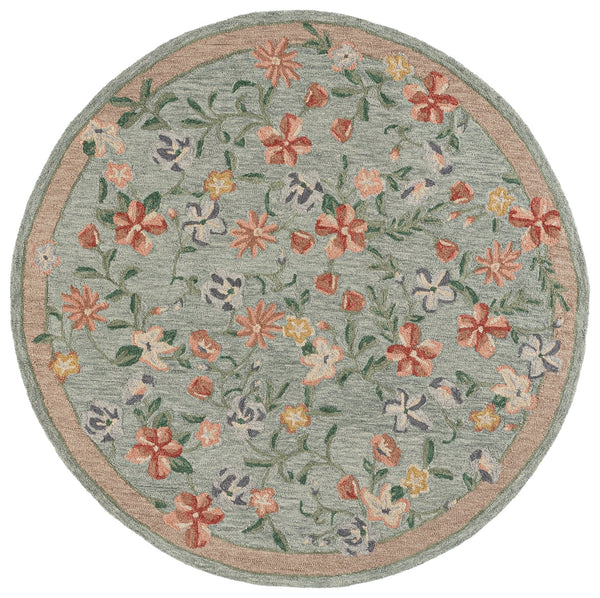 Safavieh Martha Hand-Tufted Floral Area Rug In Green And Rust — Wool-Cotton Blend, Low Pile, Timeless Charm 4'-0" x 6'-0" MSR3854Y-4