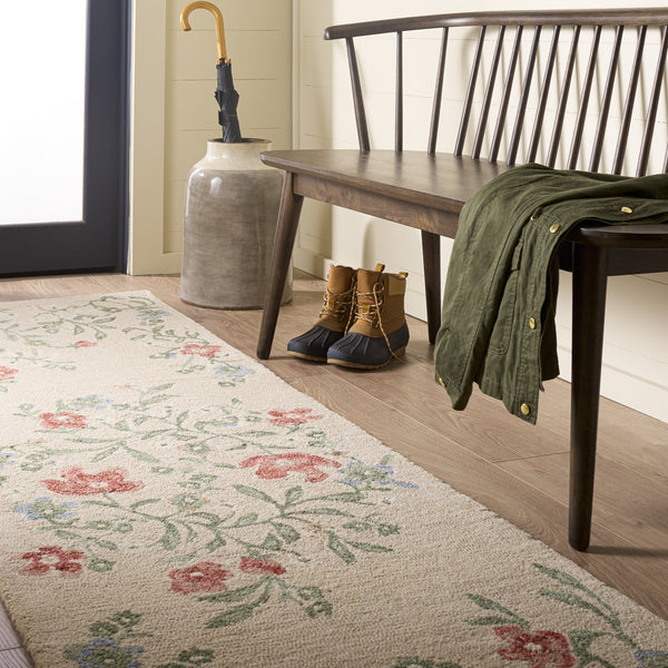Safavieh Martha Hand-Tufted Wool-Cotton Floral Area Rug In Beige And Red — Durable Low-Profile Elegance 8X10 8'-0" x 10'-0" MSR3855B-8