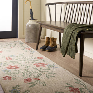 Safavieh Martha Hand-Tufted Wool Floral Runner In Beige And Red — Low-Profile 85% Wool, Timeless Hallway Elegance 2'-3" x 9'-0" MSR3855B-29