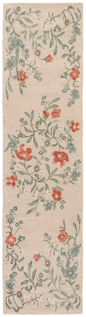 Safavieh Martha Hand-Tufted Round Wool Rug In Beige With Red Floral Accents — Durable, Soft, Timeless Design 6'-0" x 6'-0" MSR3855B-6R