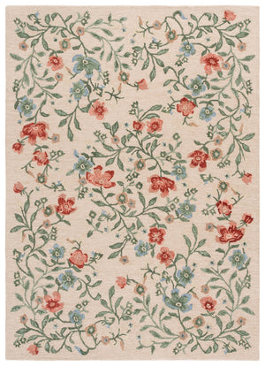 Safavieh Martha Hand-Tufted Round Wool Rug In Beige With Red Floral Accents — Durable, Soft, Timeless Design 6'-0" x 6'-0" MSR3855B-6R