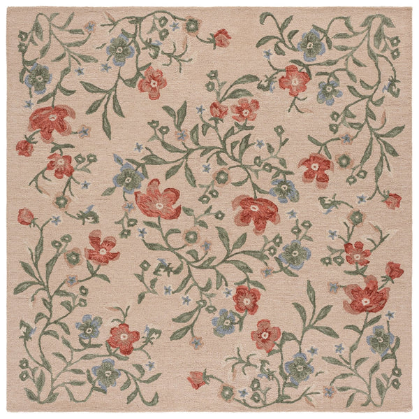 Safavieh Martha Hand-Tufted Wool-Cotton Floral Area Rug In Beige And Red — Durable Low-Profile Elegance 8X10 8'-0" x 10'-0" MSR3855B-8