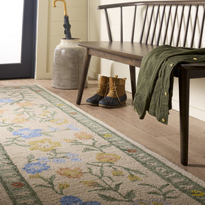 Safavieh Martha Hand-Tufted Beige & Green Wool Blend Area Rug 8X10 — Floral-Inspired, Low-Profile Elegance 9'-0" x 12'-0" MSR3856B-9