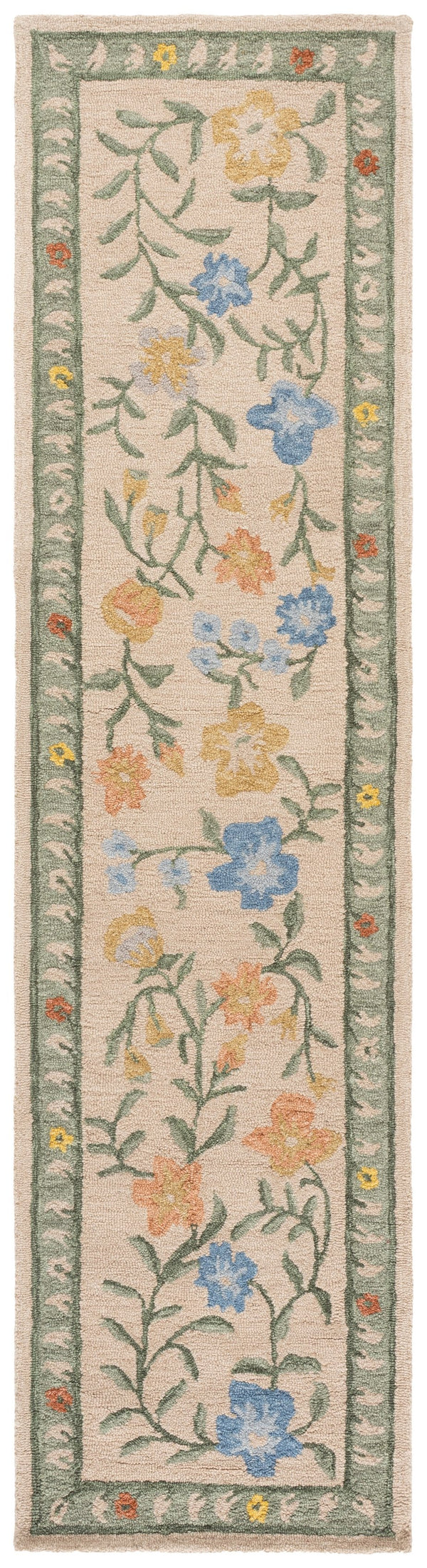 Safavieh Martha Hand‑Tufted Wool Blend Area Rug In Beige & Green Floral — Plush, Durable, Timeless Elegance 5'-0" x 8'-0" MSR3856B-5