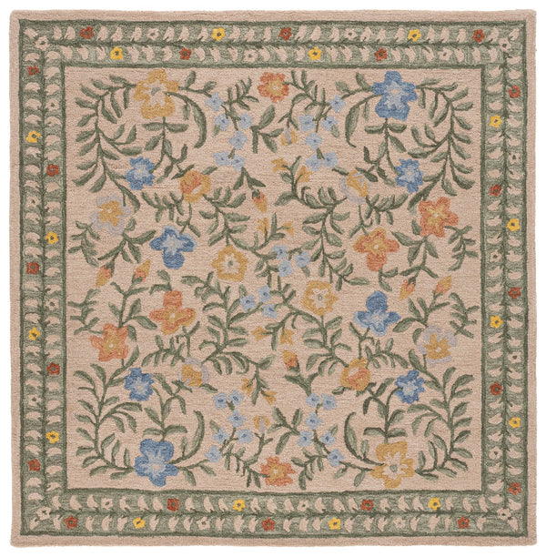 Safavieh Martha Hand‑Tufted Wool Blend Area Rug In Beige & Green Floral — Plush, Durable, Timeless Elegance 5'-0" x 8'-0" MSR3856B-5