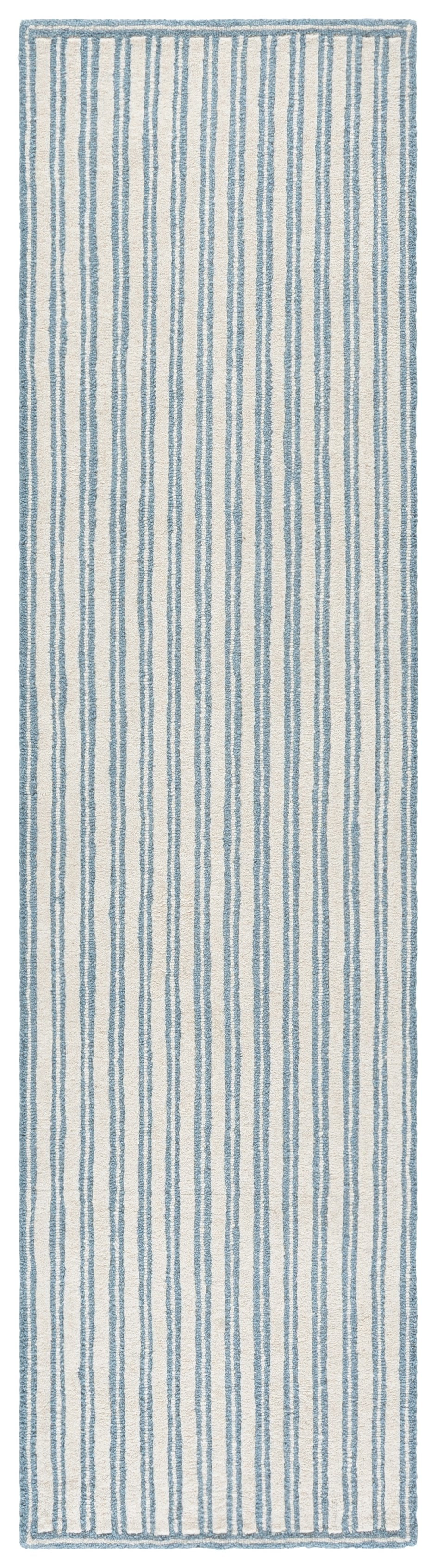 Safavieh Martha Hand-Tufted Blue And Ivory Wool-Cotton Area Rug — Classic Coastal Charm, Low-Profile Comfort 6'-0" x 6'-0" MSR3858M-6SQ