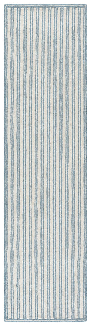 Safavieh Martha Hand‑Tufted Blue & Ivory Area Rug, Low‑Pile Wool‑Cotton Blend For Coastal Contemporary Homes 4'-0" x 6'-0" MSR3858M-4