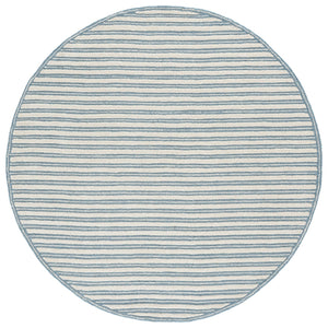 Safavieh Martha Hand‑Tufted Blue & Ivory Area Rug, Low‑Pile Wool‑Cotton Blend For Coastal Contemporary Homes 4'-0" x 6'-0" MSR3858M-4