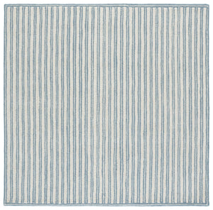 Safavieh Martha Hand-Tufted Blue Ivory Round Rug, Wool-Cotton Blend, Low-Profile Coastal Elegance For Home 6'-0" x 6'-0" MSR3858M-6R