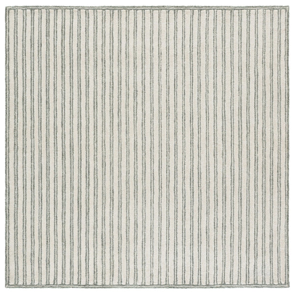 Safavieh Martha Sage & Ivory Hand-Tufted Wool-Cotton Rug, Low-Pile Coastal Chic Area Accent For Living Rooms 6'-0" x 6'-0" MSR3858W-6SQ