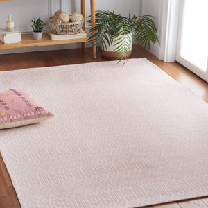 Safavieh Martha Stewart Cotton Area Rug - Elegant Transitional Design For Timeless Home Décor And Comfort Pink ,Ivory 100% Cotton Msr405u-3
