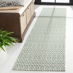Safavieh Martha Stewart Cotton Area Rug - Elegant Transitional Design For Timeless Home Décor And Comfort Green ,Ivory 100% Cotton Msr405y-8