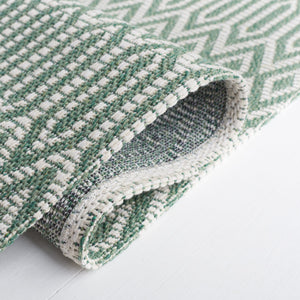 Safavieh Martha Stewart Cotton Area Rug - Elegant Transitional Design For Timeless Home Décor And Comfort Green ,Ivory 100% Cotton Msr405y-8