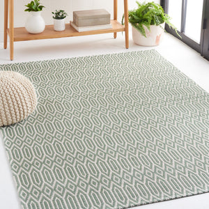 Safavieh Martha Stewart Cotton Area Rug - Elegant Transitional Design For Timeless Home Décor And Comfort Green ,Ivory 100% Cotton Msr405y-8