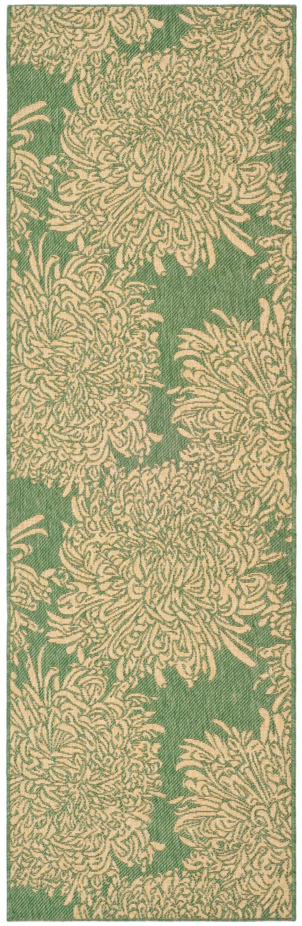 Safavieh Chrysanthemum Exquisite Transitional Area Rug - Durable, Soft, Floral Design For Elegant Spaces Green ,Beige 100%Polypropylene Msr4125r-6