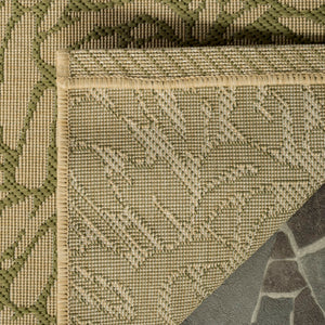 Safavieh Chrysanthemum Exquisite Transitional Area Rug - Durable, Soft, Floral Design For Elegant Spaces Green ,Beige 100%Polypropylene Msr4125r-6