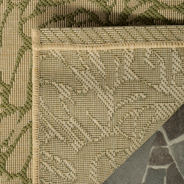 Safavieh Chrysanthemum Exquisite Transitional Area Rug - Durable, Soft, Floral Design For Elegant Spaces Green ,Beige 100%Polypropylene Msr4125r-6