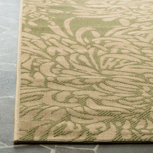Safavieh Chrysanthemum Exquisite Transitional Area Rug - Durable, Soft, Floral Design For Elegant Spaces Green ,Beige 100%Polypropylene Msr4125r-6