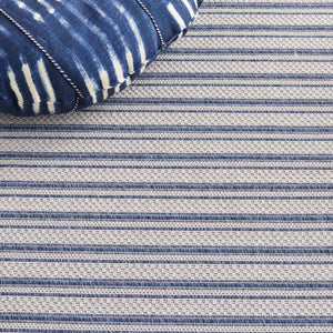 Safavieh Martha Stewart Elegant Cotton Area Rug | Chic Striped Design For Cozy Home Decor Solutions Navy ,Light Grey 100% Cotton Msr419n-6