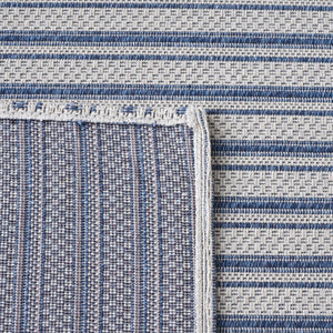 Safavieh Martha Stewart Elegant Cotton Area Rug | Chic Striped Design For Cozy Home Decor Solutions Navy ,Light Grey 100% Cotton Msr419n-6