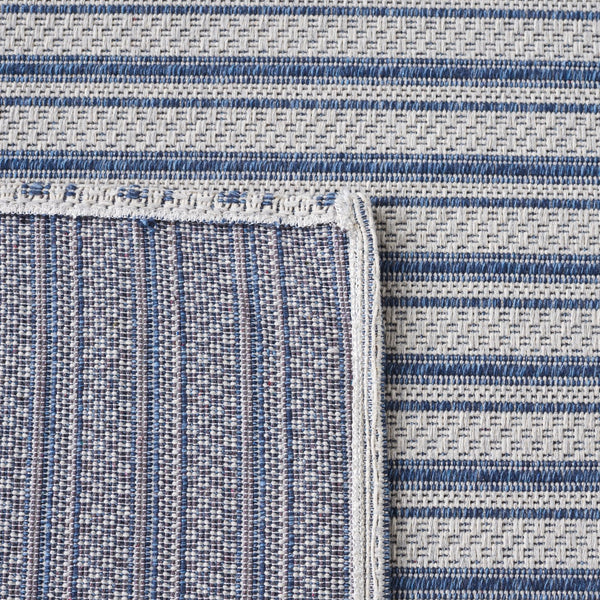 Safavieh Martha Stewart Elegant Cotton Area Rug | Chic Striped Design For Cozy Home Decor Solutions Navy ,Light Grey 100% Cotton Msr419n-6