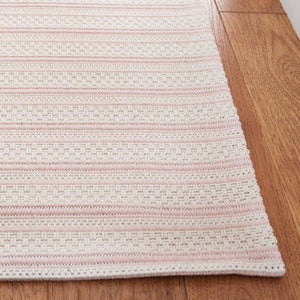 Safavieh Martha Stewart Elegant Cotton Area Rug | Chic Striped Design For Cozy Home Decor Solutions Pink ,Ivory 100% Cotton Msr419u-57