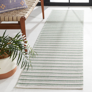 Safavieh Martha Stewart Elegant Cotton Area Rug | Chic Striped Design For Cozy Home Decor Solutions Green ,Ivory 100% Cotton Msr419y-6