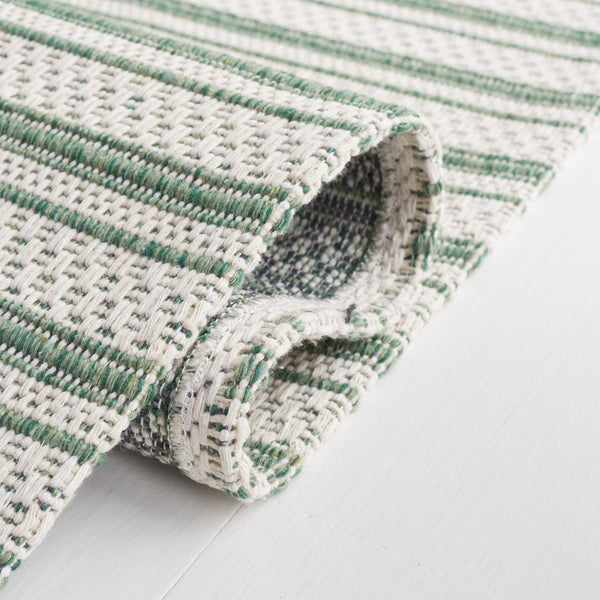 Safavieh Martha Stewart Elegant Cotton Area Rug | Chic Striped Design For Cozy Home Decor Solutions Green ,Ivory 100% Cotton Msr419y-6