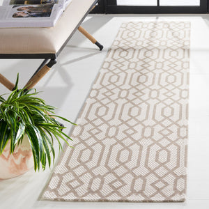 Safavieh Martha Stewart Cotton Area Rug - Elegant Turkish Craftsmanship In Cozy Taupe And Cream Design Taupe ,Cream 100% Cotton Msr421e-9