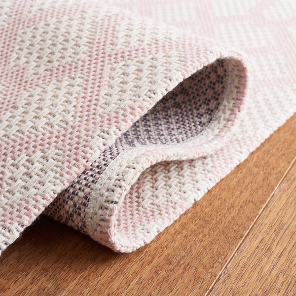 Safavieh Martha Stewart Cotton Area Rug - Elegant Turkish Craftsmanship In Cozy Taupe And Cream Design Pink ,Ivory 100% Cotton Msr421u-8