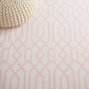 Safavieh Martha Stewart Cotton Area Rug - Elegant Turkish Craftsmanship In Cozy Taupe And Cream Design Pink ,Ivory 100% Cotton Msr421u-8