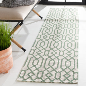 Safavieh Martha Stewart Cotton Area Rug - Elegant Turkish Craftsmanship In Cozy Taupe And Cream Design Green ,Ivory 100% Cotton Msr421y-2745
