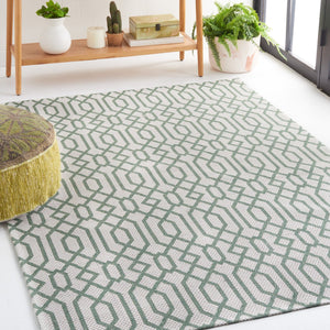 Safavieh Martha Stewart Cotton Area Rug - Elegant Turkish Craftsmanship In Cozy Taupe And Cream Design Green ,Ivory 100% Cotton Msr421y-2745