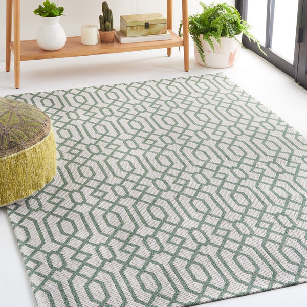 Safavieh Martha Stewart Cotton Area Rug - Elegant Turkish Craftsmanship In Cozy Taupe And Cream Design Green ,Ivory 100% Cotton Msr421y-2745