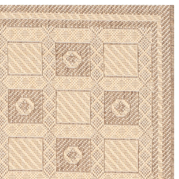 Safavieh Ms 4254-12 Luxurious Area Rug With Elegant Geometric Design For Timeless Home Decor Style Creme ,Brown 100%Polypropylene Msr4254-12-4