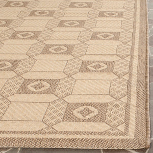 Safavieh Ms 4254-12 Luxurious Area Rug With Elegant Geometric Design For Timeless Home Decor Style Creme ,Brown 100%Polypropylene Msr4254-12-4