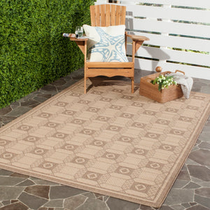 Safavieh Ms 4254-12 Luxurious Area Rug With Elegant Geometric Design For Timeless Home Decor Style Creme ,Brown 100%Polypropylene Msr4254-12-4