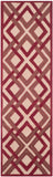 Safavieh Woven Lattice Hand Tufted  Rug Ivory / Red 2'-3" x 8'